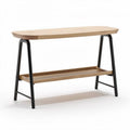 Mesa de console em madeira e metal 120 x 40 x 75cm para hall de entrada
