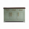 Aparador estilo vintage em madeira marrom e verde claro 120 x 40 x 80cm